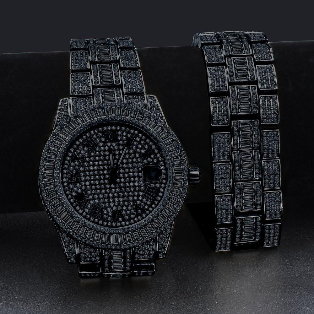 OYSTER Crystal Stones Watch Set - A Luxurious Statement Piece