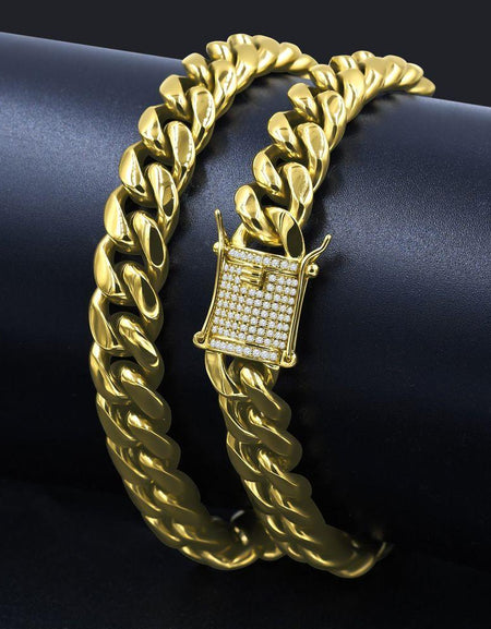 Swanky 12MM Cuban Chain - Luxurious Bling Neckwear