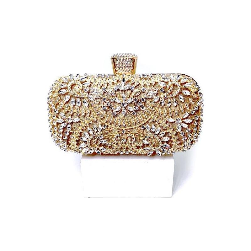 2022 Diamond Evening Clutch Bag For Women Wedding Golden Clutch Purse