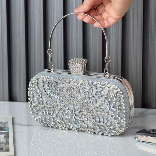 Load image into Gallery viewer, 2022 Diamond Evening Clutch Bag For Women Wedding Golden Clutch Purse
