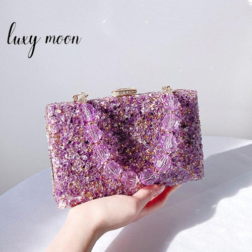 Load image into Gallery viewer, Jeweled Handbag 2022 New Stone Pattern Acrylic Evening Bag Crossbody
