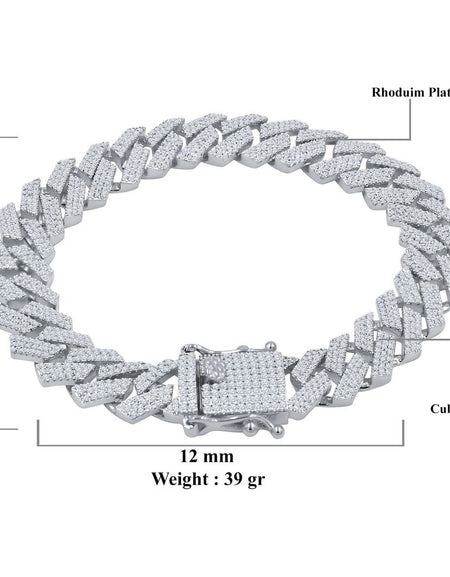 JORVIK 12MM CZ Brass Rose Gold Iced Out Bracelet