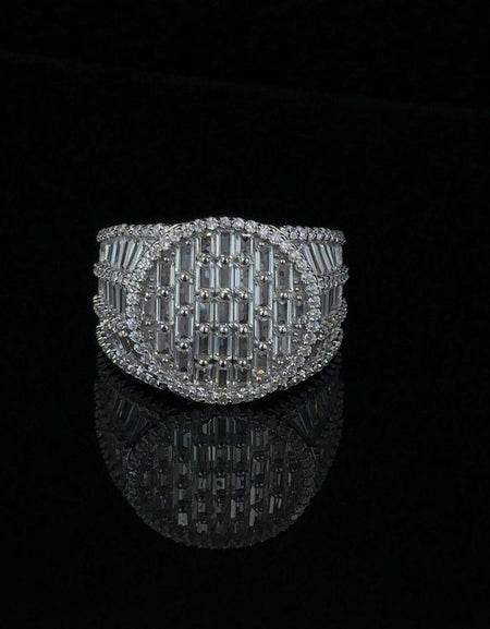 FROSTY SPARKLE Silver CZ Ring - A Glittering Statement of Elegance