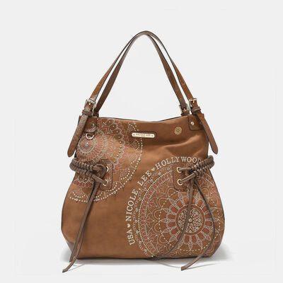 Nicole Lee USA Side Braided Tassel Inlaid Rhinestone Embroidery Hobo