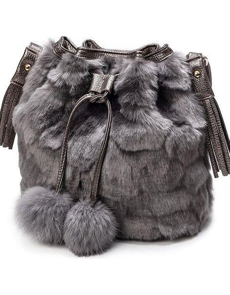 Fashion Plush Handbag For Women - A Luxurious Bucket Bag
