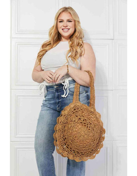 Justin Taylor Brunch Time Straw Rattan Handbag