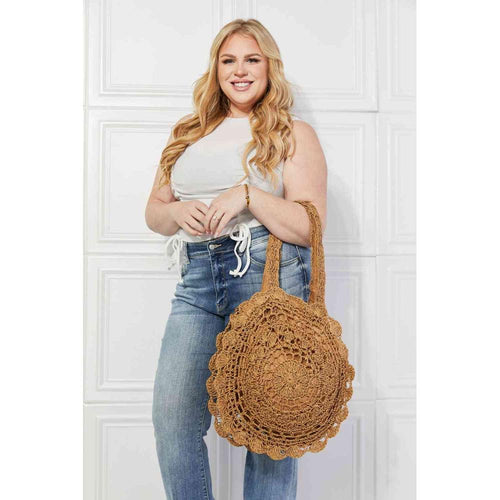 Load image into Gallery viewer, Justin Taylor Brunch Time Straw Rattan Handbag
