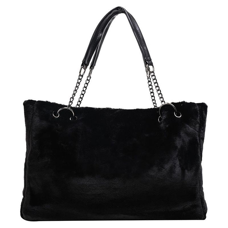 Luxurious Large-capacity Fashion Plush Chain Handbag