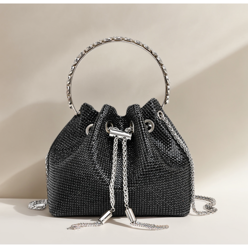 Load image into Gallery viewer, Chic Design Mini Bucket Bag Diamond Sling Purse
