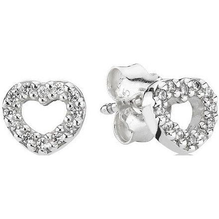 Load image into Gallery viewer, PANDORA JEWELS Mod. SILVER STUD EARRING WITH CUBIC ZIRCONIA-0
