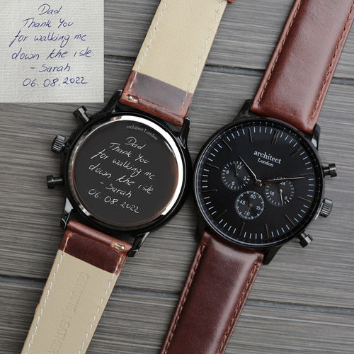 Load image into Gallery viewer, Handwriting Engraving - Men&#39;s Architect Motivator Black with Walnut
