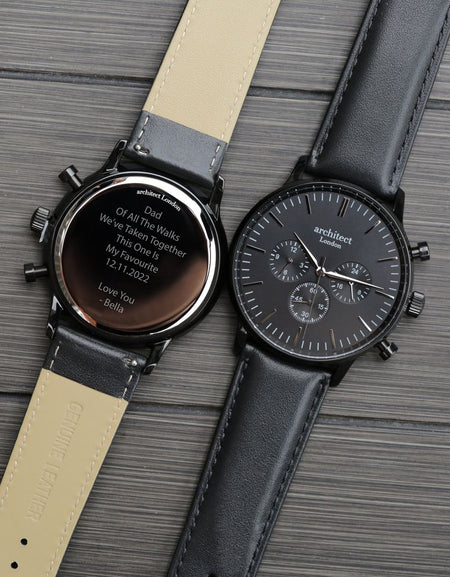 Men's Architect Motivator In Black With Black Strap - Modern Font
