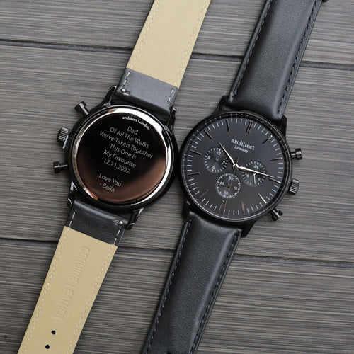 Load image into Gallery viewer, Men&#39;s Architect Motivator In Black With Black Strap - Modern Font
