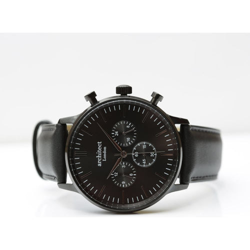 Load image into Gallery viewer, Men&#39;s Architect Motivator In Black With Black Strap - Modern Font
