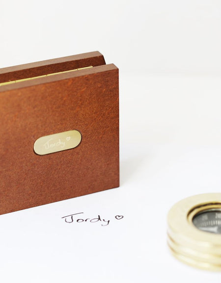 Own Handwriting Compass Personalised with Timber Box