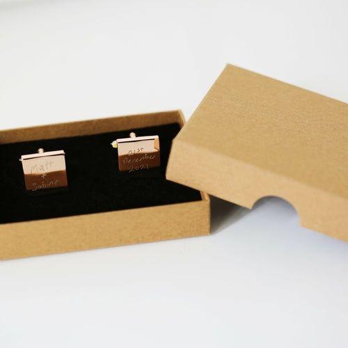 Engraved Own Actual Handwriting Cufflinks