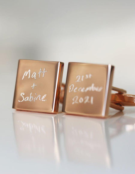 Engraved Own Actual Handwriting Cufflinks