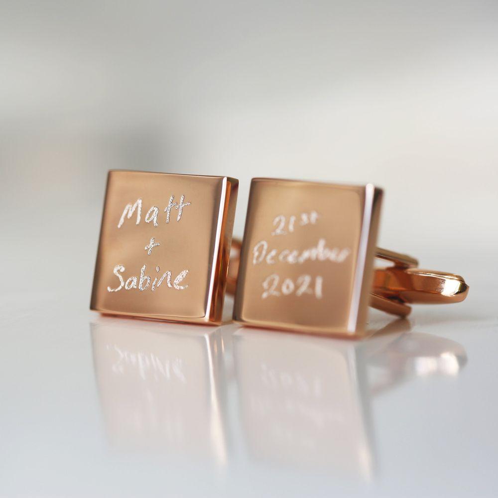 Engraved Own Actual Handwriting Cufflinks