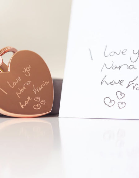Hearts Forever Keychain With Handwriting Engraving