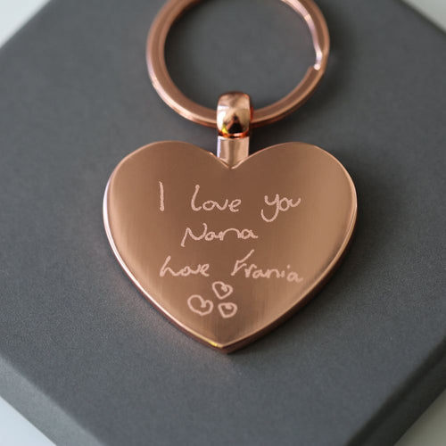 Load image into Gallery viewer, Hearts Forever Keychain With Handwriting Engraving
