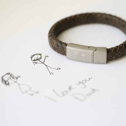 Load image into Gallery viewer, Handwriting Engraved Antique Style Bracelet - Rustic
