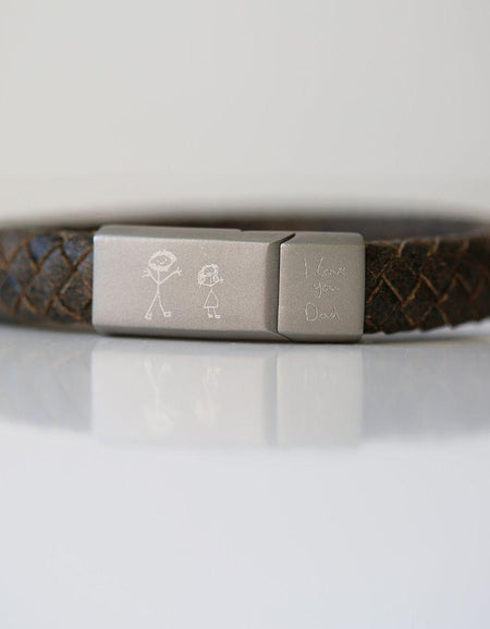 Handwriting Engraved Antique Style Bracelet - Rustic