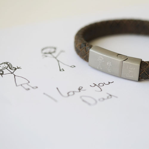 Load image into Gallery viewer, Handwriting Engraved Antique Style Bracelet - Rustic
