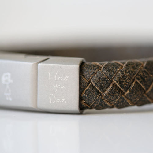 Load image into Gallery viewer, Handwriting Engraved Antique Style Bracelet - Rustic
