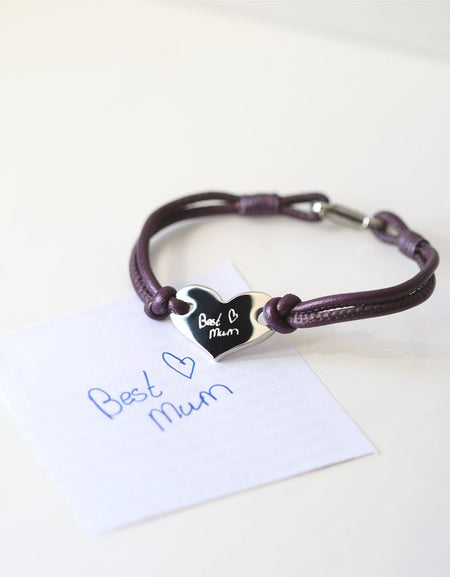 Handwriting Hearts Forever Bracelet Berry