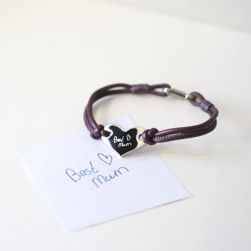 Load image into Gallery viewer, Handwriting Hearts Forever Bracelet Berry
