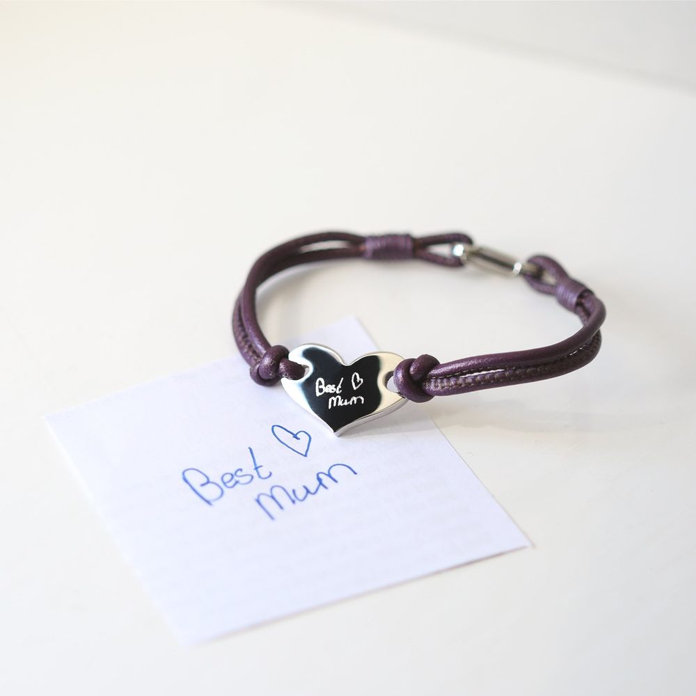 Handwriting Hearts Forever Bracelet Berry