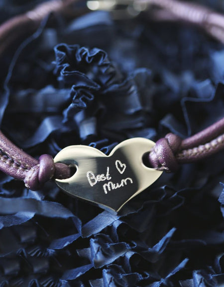Handwriting Hearts Forever Bracelet Berry