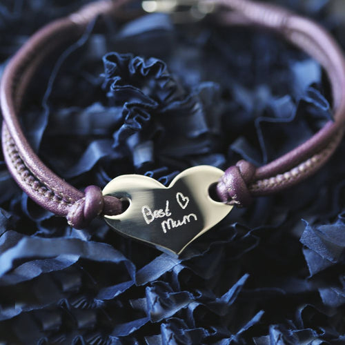 Load image into Gallery viewer, Handwriting Hearts Forever Bracelet Berry
