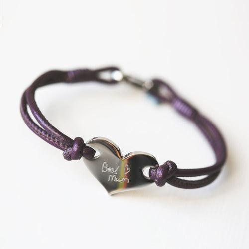 Load image into Gallery viewer, Handwriting Hearts Forever Bracelet Berry
