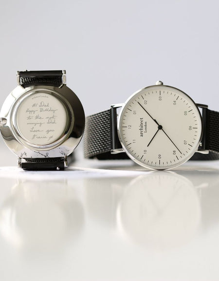 Handwriting Engraving - Men's Architect Zephyr + Pitch Black Mesh