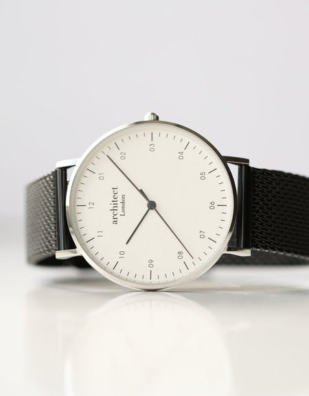 Modern Font Engraving - Men's Architect Zephyr + Pitch Black Mesh