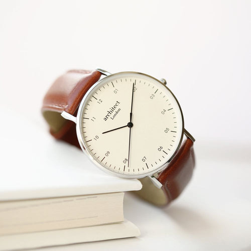 Load image into Gallery viewer, Handwriting Engraving - Men&#39;s Architect Zephyr + Walnut Strap
