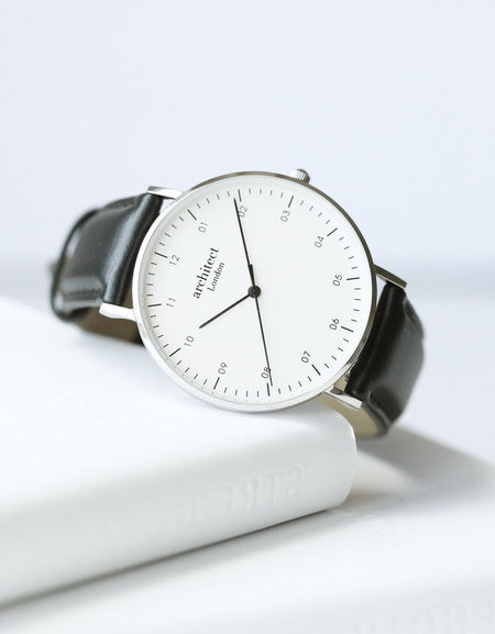 Handwriting Engraving - Men's Architect Zephyr + Jet Black Strap