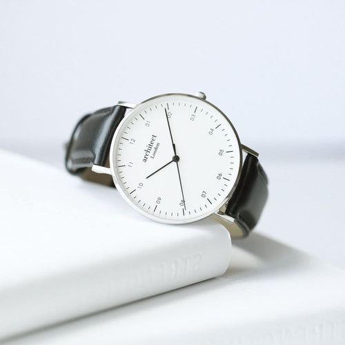 Load image into Gallery viewer, Handwriting Engraving - Men&#39;s Architect Zephyr + Jet Black Strap
