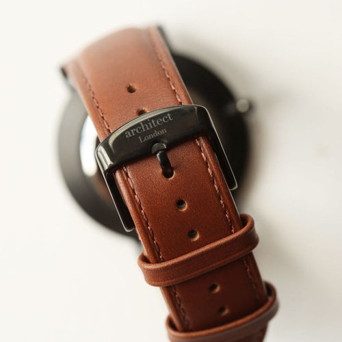 Load image into Gallery viewer, Handwriting Engraving - Men&#39;s Minimalist Watch + Walnut Strap
