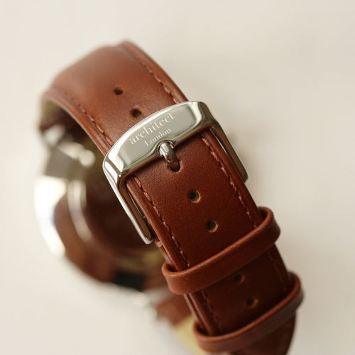 Load image into Gallery viewer, Handwriting Engraving - Men&#39;s Architect Zephyr + Walnut Strap
