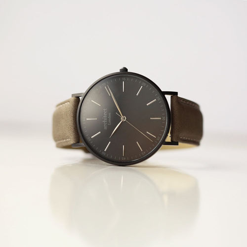 Load image into Gallery viewer, Modern Font Engraving - Men&#39;s Minimalist Watch + Urban Grey Strap
