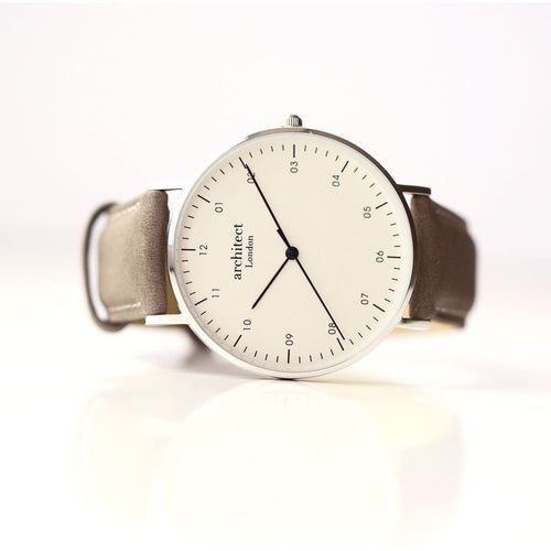 Load image into Gallery viewer, Modern Font Engraving - Men&#39;s Architect Zephyr + Urban Grey Strap
