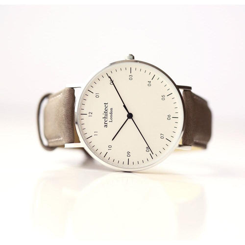 Load image into Gallery viewer, Modern Font Engraving - Men&#39;s Architect Zephyr + Urban Grey Strap
