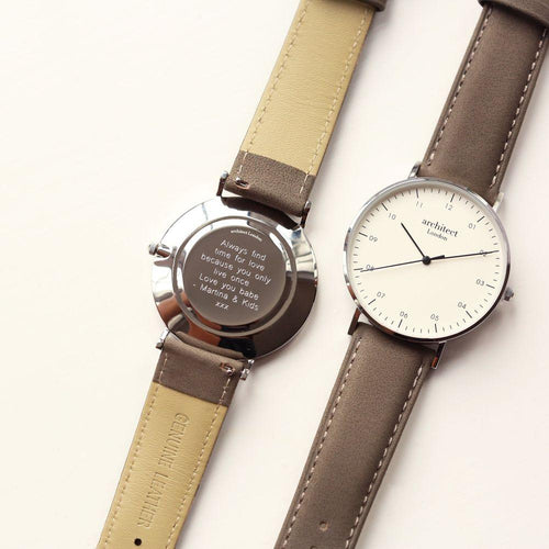 Load image into Gallery viewer, Modern Font Engraving - Men&#39;s Architect Zephyr + Urban Grey Strap
