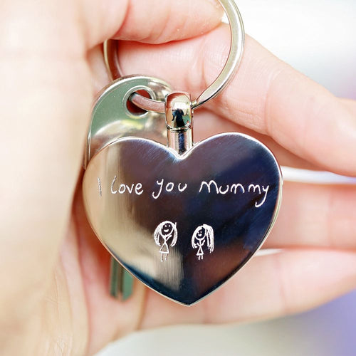 Load image into Gallery viewer, Hearts Forever Keychain With Handwriting Engraving
