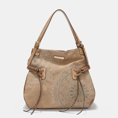 Nicole Lee USA Side Braided Tassel Inlaid Rhinestone Embroidery Hobo