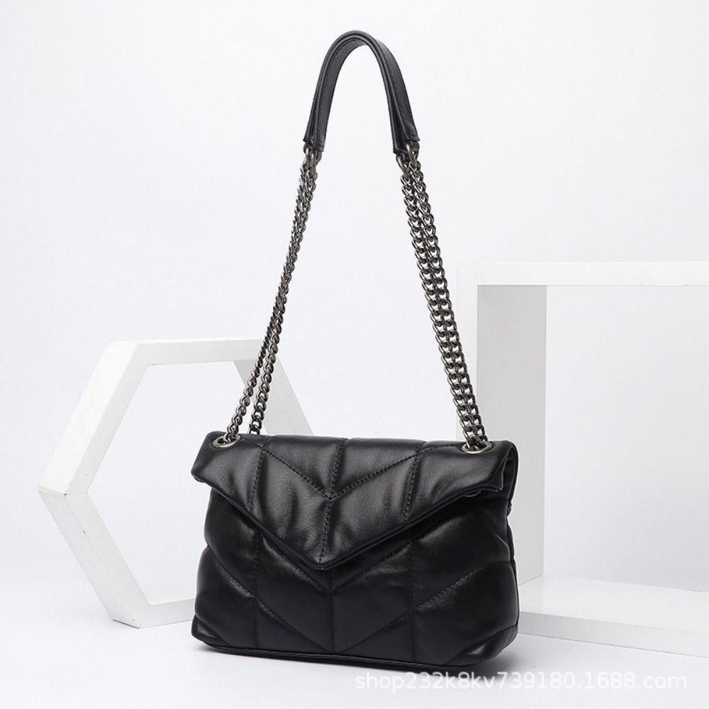 Puffer Shoulder Bag Chain Strap Puffy Crossbody Purse for Women Quilt - A Luxurious Accessory