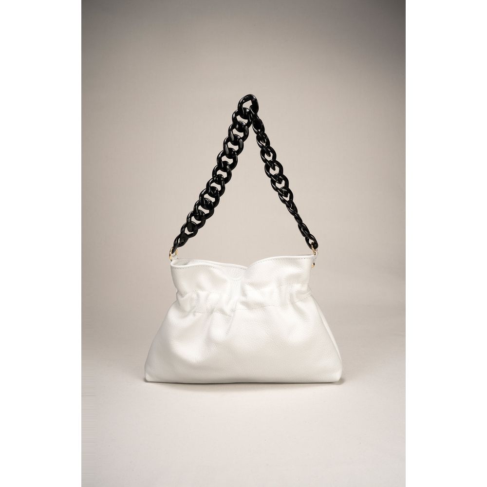 Malvina White - Exquisite Grain Leather Handbag