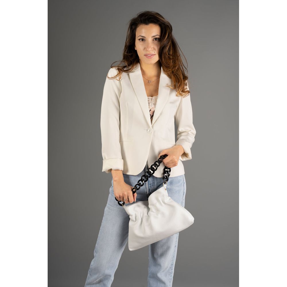 MALVINA BEIGE: Luxurious Italian Grain Leather Bag